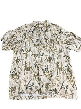 M.E. Sport Mens Tropical Bamboo Print Button-Down Shirt XXL